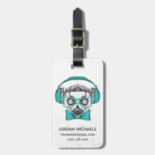 Lemur   Music Lover   Add Your Name Luggage Tag