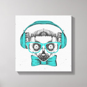 Lemur   Music Lover Canvas Print