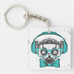 Lemur   Music Lover Keychain