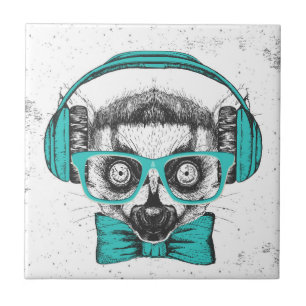 Lemur Music Lover Tile