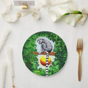 Lemur of Madagascar Paper Plate