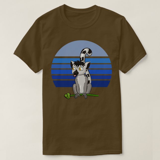 Lemur Retro Blue T-Shirt (Design Front)