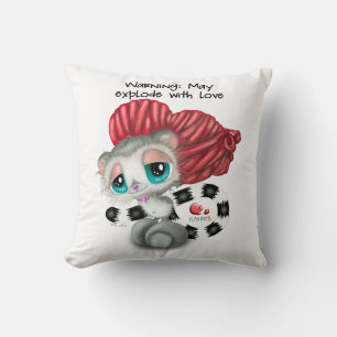 Lemur Surprise Love - Cozy Whisper Hand-Art Throw Pillow