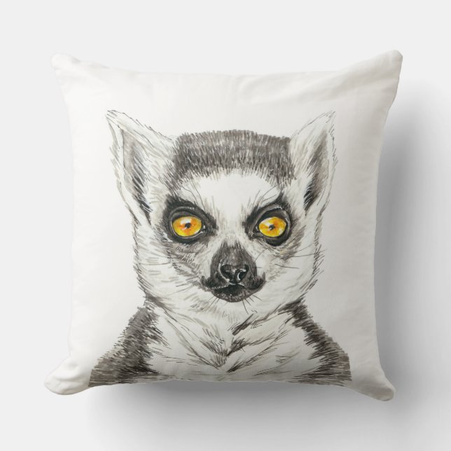 Lemur Throw Pillow (Front)