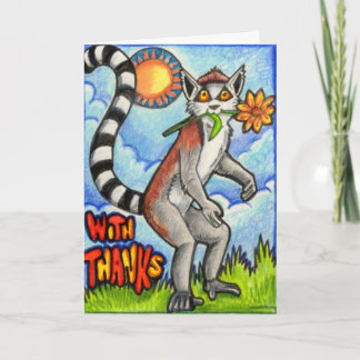 Lemur "With Thanks" Thank You Card