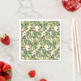 lemurs and branches mango seamless pattern   napkin