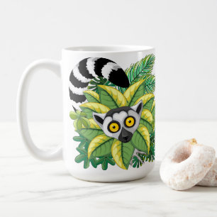 Lemurs of Madagascar in Exotic Jungle Coffee Mug