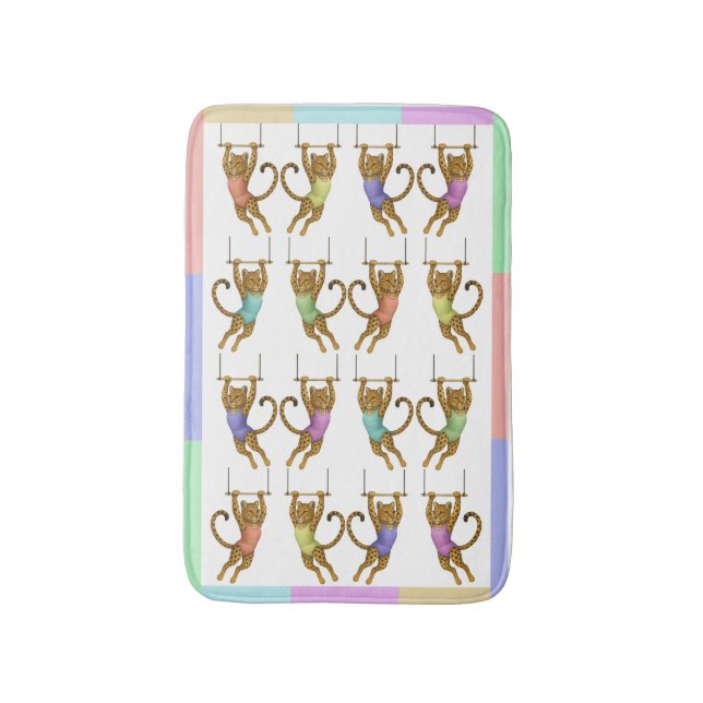 Lena leopard trapeze artist bath mat (Front Vertical)