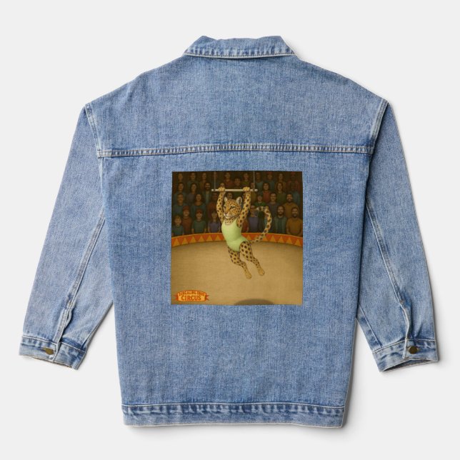 Lena leopard trapeze artist denim jacket (Back)