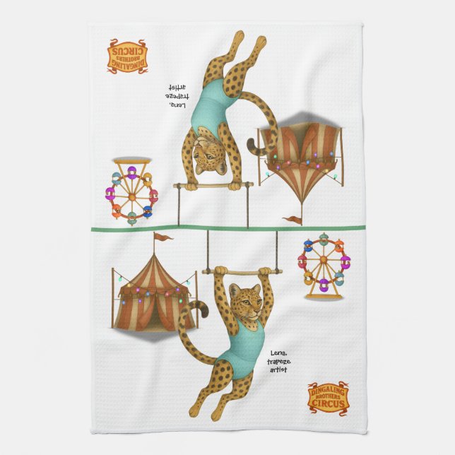 Lena leopard trapeze artist kitchen towel (Vertical)