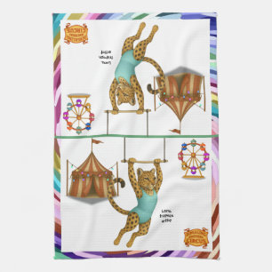 Lena leopard trapeze artist kitchen towel
