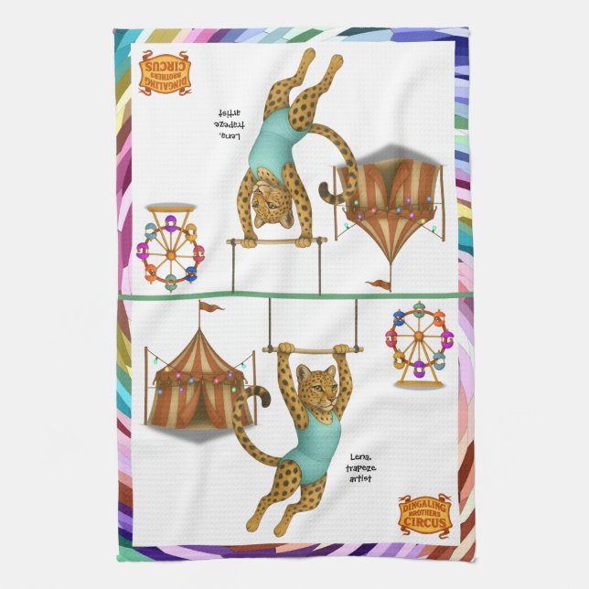 Lena leopard trapeze artist kitchen towel (Vertical)