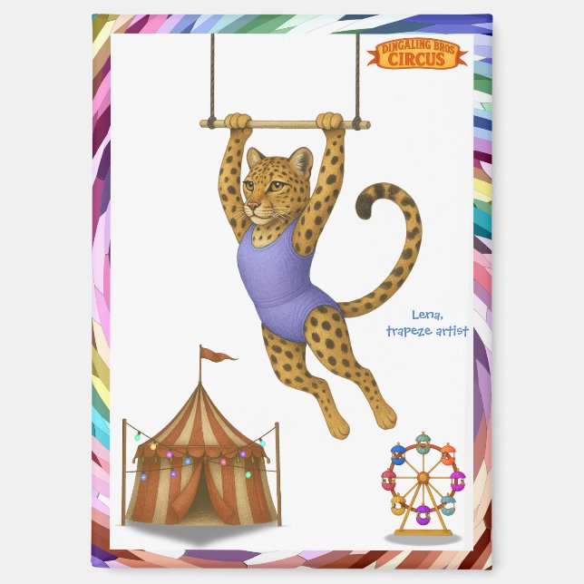 Lena leopard trapeze artist magnet (Front)