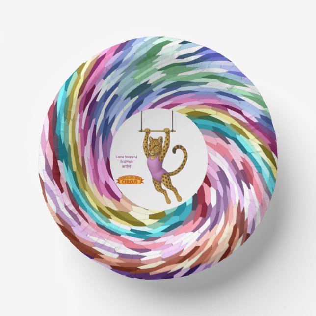 Lena leopard trapeze artist paper plate (Front)