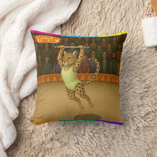 Lena leopard trapeze artist throw pillow (Blanket)