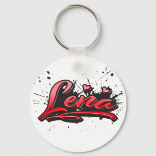 Lena red Heart Graffiti Schlüsselanhänger Keychain