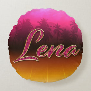 Lena Vorname Name golden pink Kissen Round Pillow