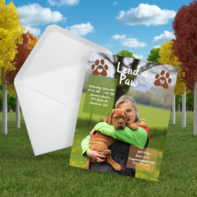 Lend a Paw, Animal Shelter Volunteer Invitation (Creator Uploaded)