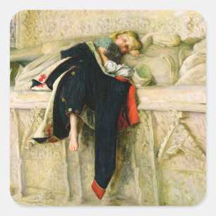 L'Enfant du Regiment (The Random Shot) 1855 (oil o Square Sticker