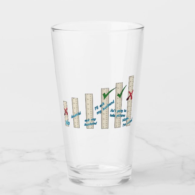 Length of rulers humourous preferences  glass (Front)