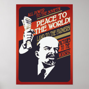 Lenin All Power to the Soviets Vintage Poster