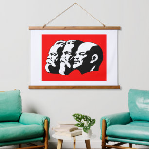 Lenin, Marx, Engels, Soviet Union, Communism Hanging Tapestry