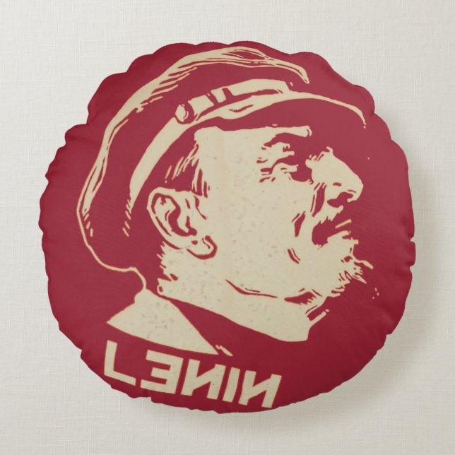 Lenin Round Pillow (Front)