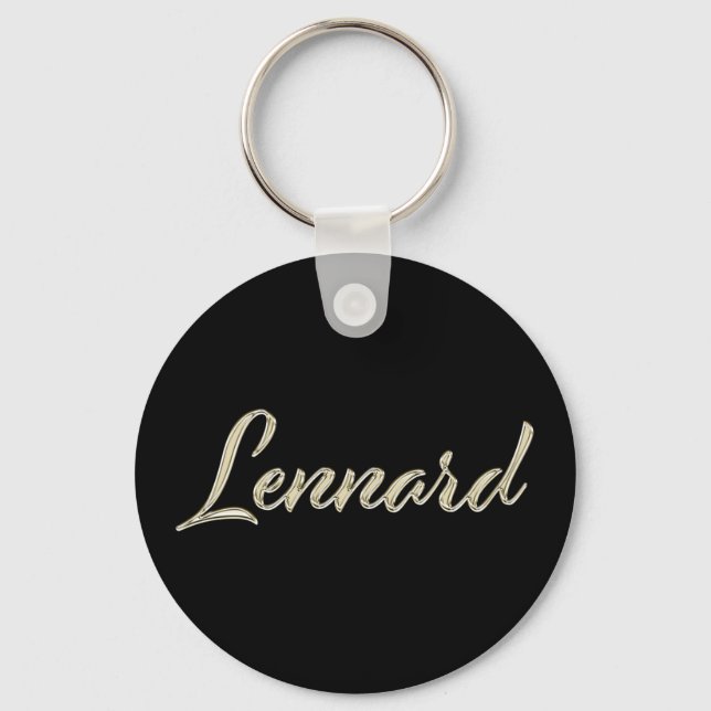 Lennard Name whitegold Button Schlüsselanhänger Keychain (Front)