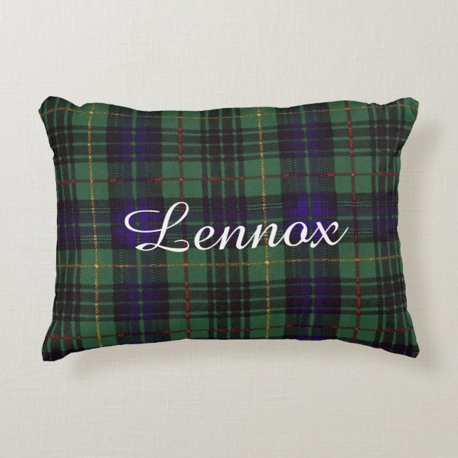 Lennox clan Plaid Scottish tartan Accent Pillow (Front)