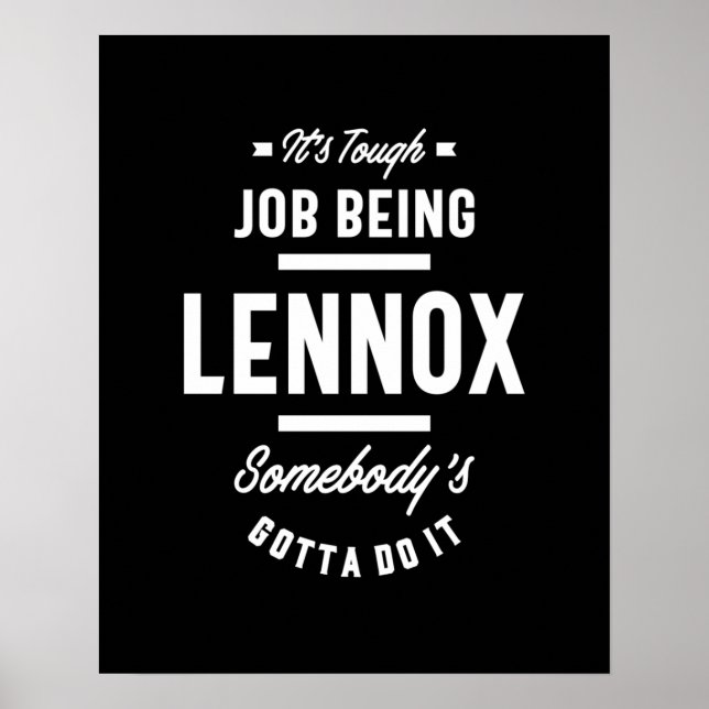 Lennox Personalized Name Birthday Poster (Front)
