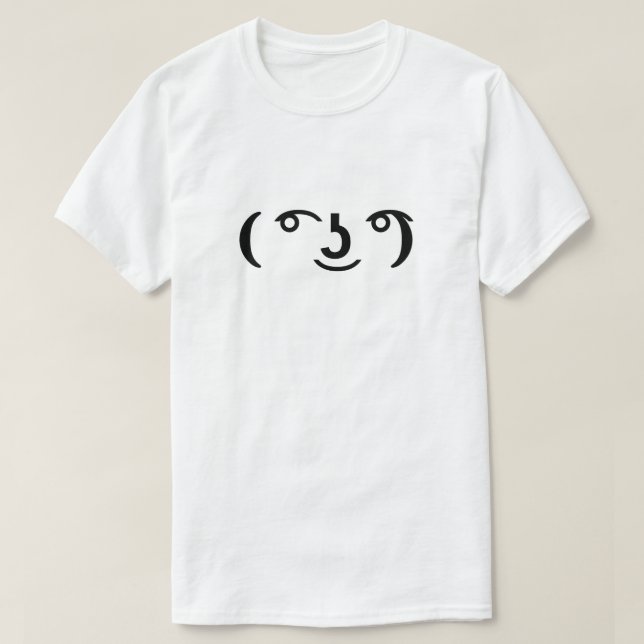 Lenny Face Minimal Meme Art T-Shirt (Design Front)