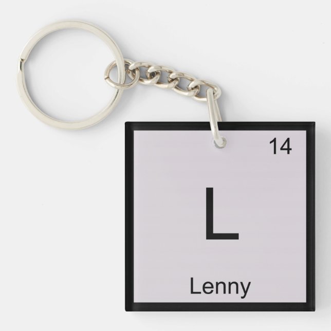Lenny Name Chemistry Element Periodic Table Keychain (Front)