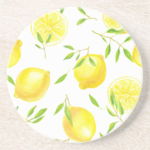 Lenons and leaves coaster