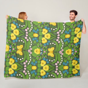 Lenons and leaves fleece blanket