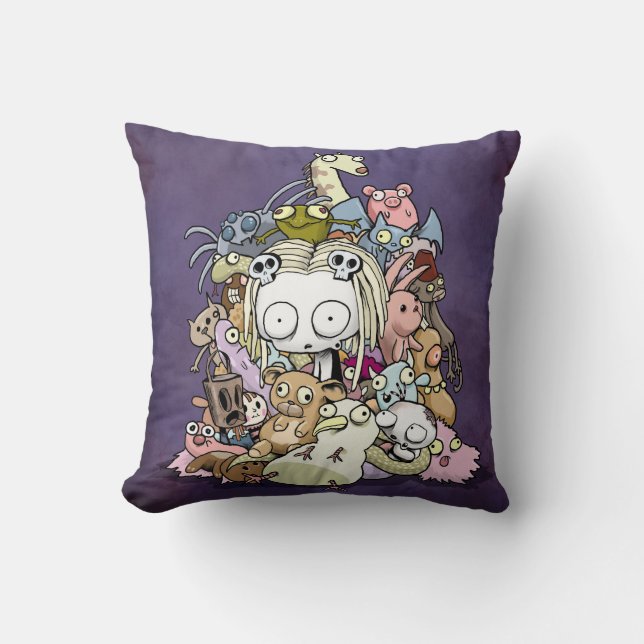 Lenore: Toy Pile! Throw Pillow (Front)