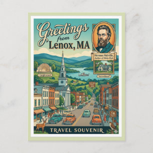 Lenox MA Arrowhead Berkshires Postcard