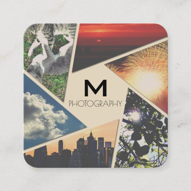 Lens geometric shapes traingles square business card (Front)