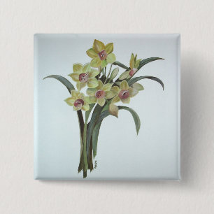 Lent Lily 2 Inch Square Button