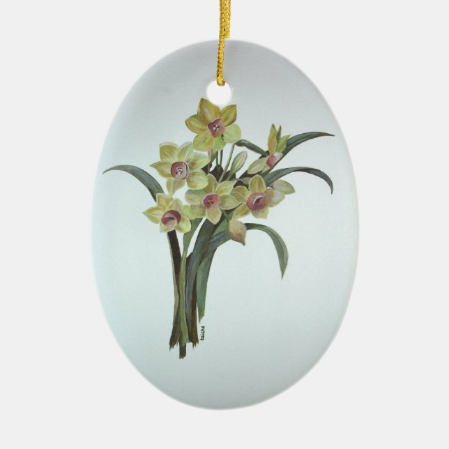 Lent Lily Ceramic Ornament (Front)
