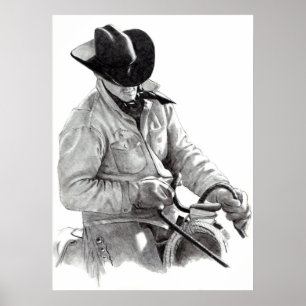 "L'ENTRAÎNEUR DE CHEVAL" au crayon, Poster