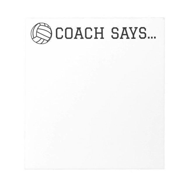 L'Entraîneur Dit Que Le Bloc-Notes De Volley-ball  (Devant)