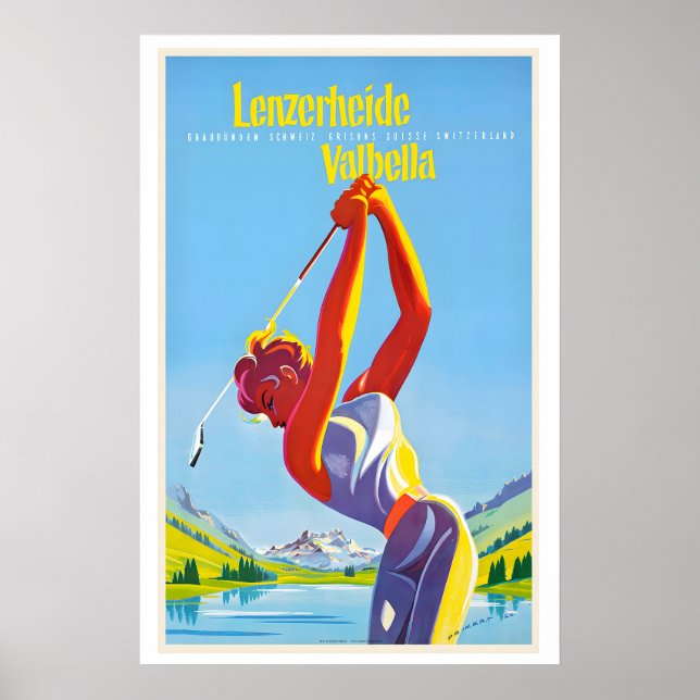 Lenzerheide Valbella Vintage Travel Poster (Front)