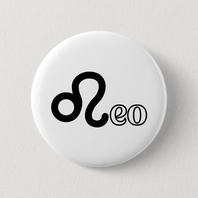 Leo 2 Inch Round Button (Front)