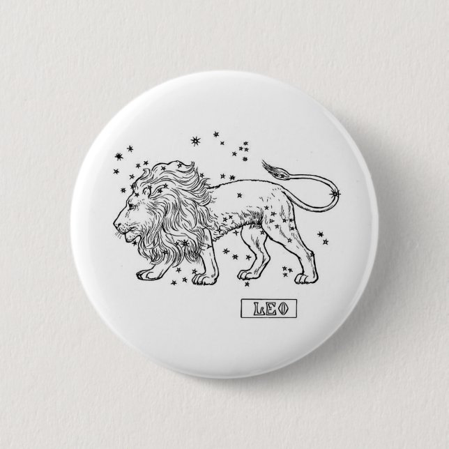 Leo 2 Inch Round Button (Front)
