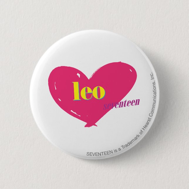Leo 2 Inch Round Button (Front)