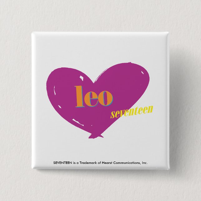 Leo 2 inch square button (Front)