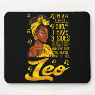 Leo Afro Black Woman It's My Birthday Zodiac Sign  Mouse Pad