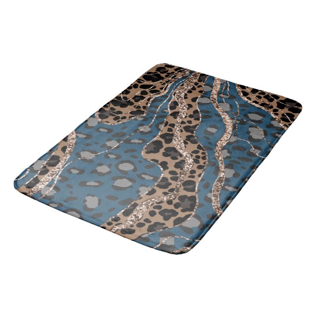Leo Animal Print Glitter Glam 1 Bath Mat (Angled)