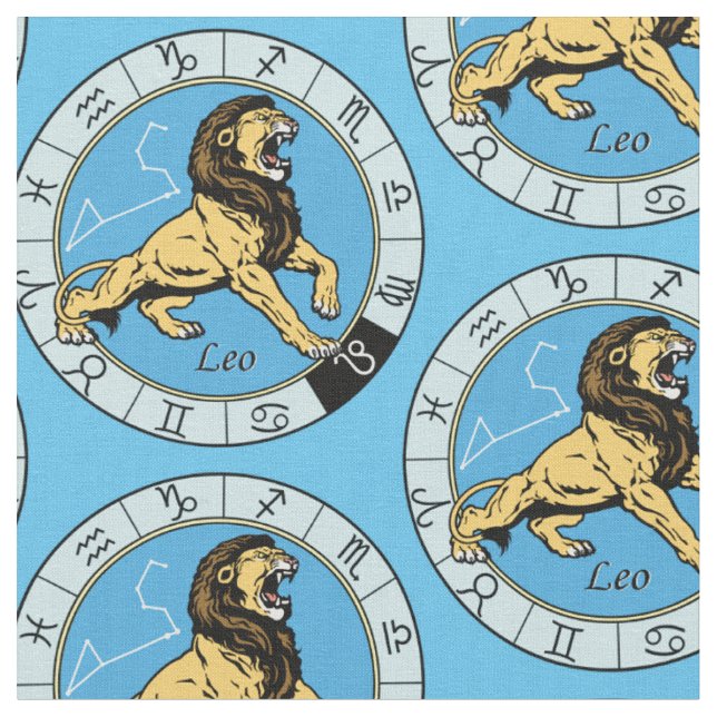 leo astrological zodiac sign fabric (Close Up)