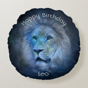 Leo Astrological Zodiac Sign Round Pillow